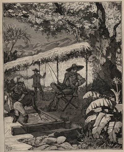 El arte del lapidario: lavado de diamantes en Brasil en “Les arts et métiers illustrés” de Adolphe BITARD en 1885. de Unknown artist