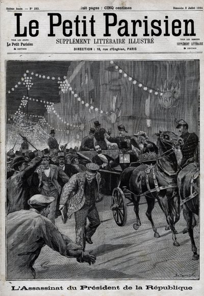 El asesinato del Presidente de la República Sadi Carnot (1837-1894) por el anarquista italiano Sante Caserio el 24 de junio de Unknown artist