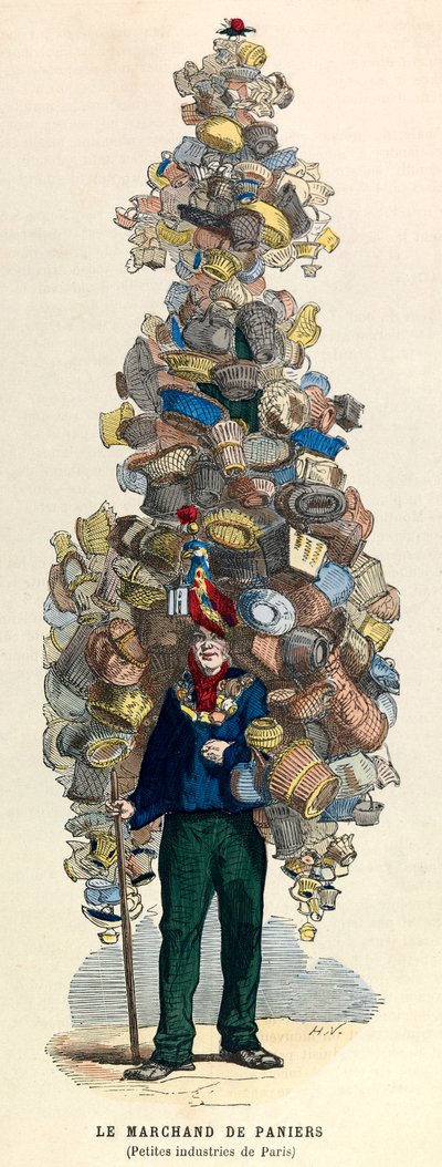 El comerciante de cestas en París en el siglo XIX de Unknown artist