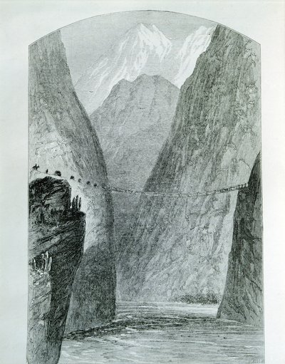 El puente sobre el río Apurímac, grabado. Perú de Unknown artist