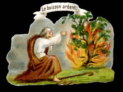 La zarza ardiente - Imagen popular. Cromolitografía del siglo XIX. de Unknown artist