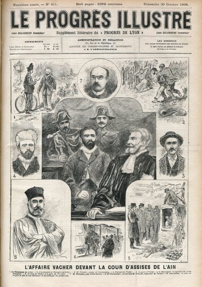El caso Joseph Vacher “el asesino de pastores” (1869-1898) ante el Tribunal de Asís de Ain - portada de “El progresista-ilustrado” del 30 de octubre de Unknown artist