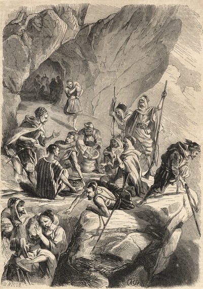 Los falsificadores de Cabilia en 1857. Grabado en “Le Monde illustré” de 1857. Colección privada. de Unknown artist