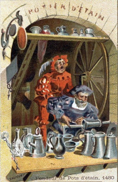 El oficio de fundidor de ollas de estaño en 1480 de Unknown artist