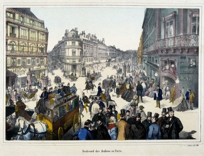 La multitud en el bulevar de los Italianos de Unknown artist