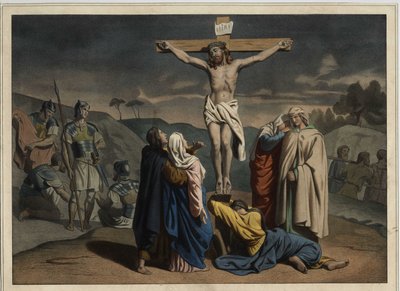 La crucifixión de Cristo. Inscripción 