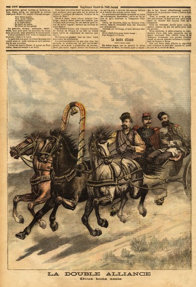 La doble alianza entre Rusia de Alejandro III (1815-1894) y Francia. Grabado en "Le petit journal" 16/10/1893. Colección de Selva. de Unknown artist