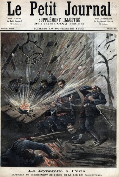 La dinamita en París, explosión en la comisaría de la rue des Bons Enfants causada por el ataque del anarquista Emile Henry, 8 de noviembre de Unknown artist