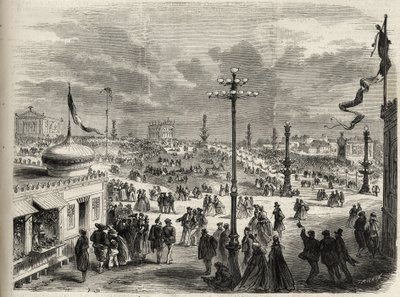 La fiesta del 15 de agosto de 1867 en el Trocadero en París - El universo ilustre de 1867 de Unknown artist