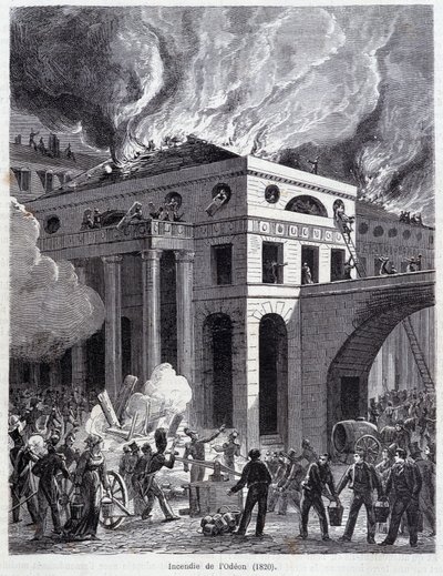 El incendio del Odeón (1820) de Unknown artist