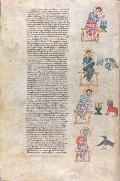 Los cuatro evangelistas con sus símbolos: Mateo, Lucas, Marcos, Juan de Unknown artist