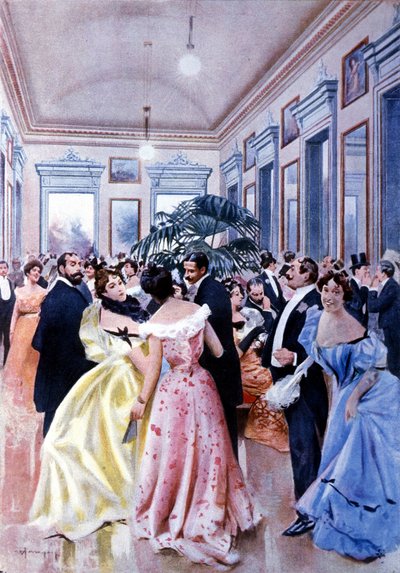 El foyer del teatro de La Scala en Milán. 1890 de Unknown artist