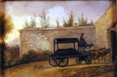 El funeral del compositor austríaco Wolfgang Amadeus Mozart (1756-1791) en Viena. Pintura anónima. Museo della Scala de Milán de Unknown artist