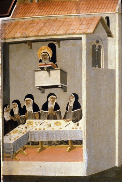 Las buenas hermanas comen pescado. Siglo XIII de Unknown artist