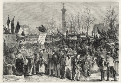 La feria del jamón en el Boulevard Bourdon en París (Place de la Bastille) - 1868 de Unknown artist