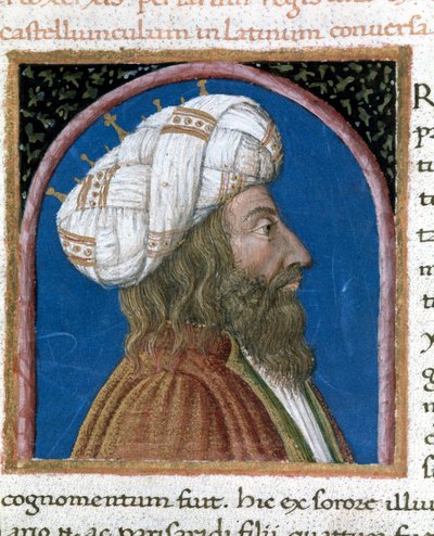 El rey de Persia Artajerjes III Ochos (fallecido en 338 a.C.) Miniatura tomada de 