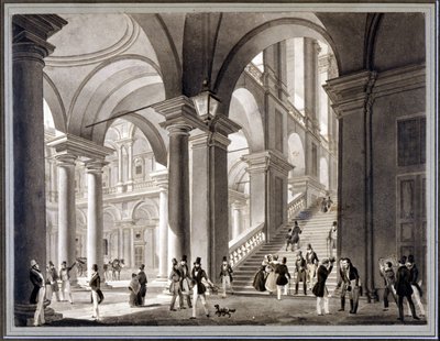 La gran escalera de Brera. Aguatinta de Giovanni Migliara, alrededor de 1820 de Unknown artist