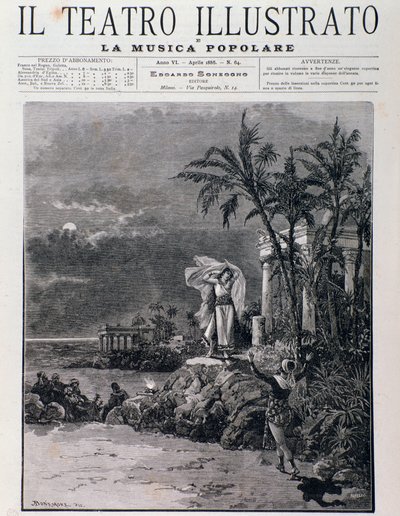 La última escena de Los pescadores de perlas, acto I, ópera de Georges Bizet de Unknown artist