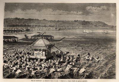 El matsouri (feria, procesión) de tennoo gots, se celebra cada año el 6º día del 6º mes, para los pescadores de las playas de Yedo (o Edo, actual Tokio), es la celebración del aniversario de su deidad favorita: Tengu, el ala de Unknown artist