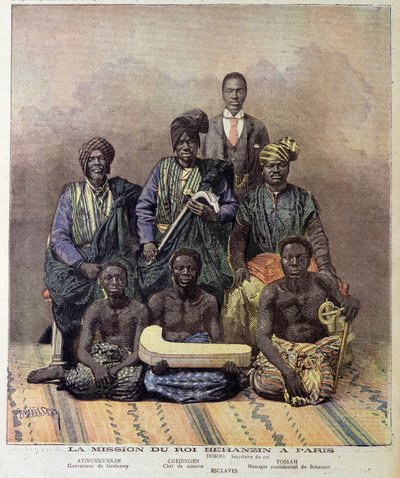 La misión del Rey Behanzin de Dahomey (actual Benín) en París - en "Le Petite Journal" del 2 de diciembre de Unknown artist