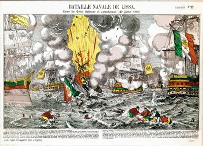 La batalla naval de Lissa, 20 de julio de Unknown artist