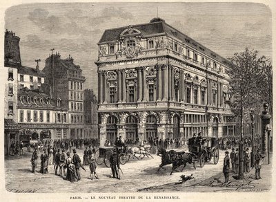 El nuevo Teatro Renacimiento en París en 1873. de Unknown artist