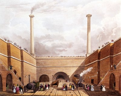 La nueva línea ferroviaria entre Manchester y Liverpool. Inauguración. Ferrocarril de Liverpool y Manchester de Unknown artist