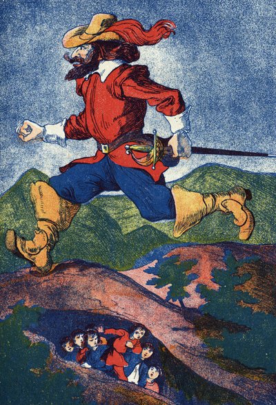 El ogro busca a los niños. Ilustración para "Pulgarcito", cuento de Charles Perrault (1628-1703), escritor francés. Ilustración anónima. Imágenes Marcel Vagne, Jarville Nancy, sin fecha (finales del siglo XIX) de Unknown artist