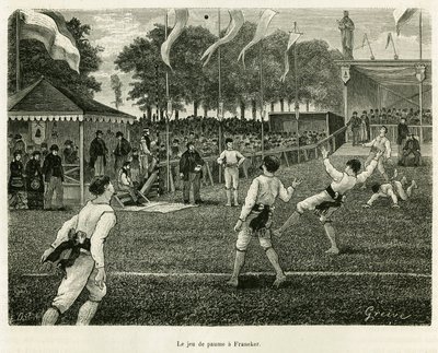 El juego de la palma en Franeker (Países Bajos). Grabado para ilustrar la historia La Frise, basado en una relación de un periódico holandés, en le tour du monde 1886, dirigido por Edouard Charton (1807-1890), Hachette, París. de Unknown artist