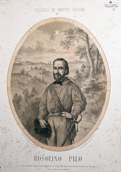 El patriota Rosolino Pilo (huella) de Unknown Artist