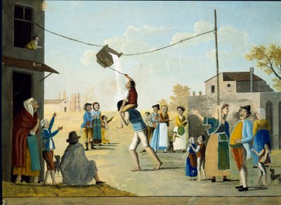 El juego popular del cubo en Nápoles de Unknown artist
