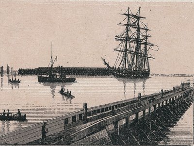 El puerto de la ciudad de Calais en "El mundo ilustra 168 vistas" Sin fecha (finales del siglo XIX) de Unknown artist