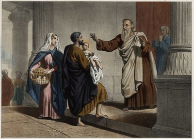 La presentación de Cristo en el templo. Grabado anónimo de mediados del siglo XIX de Unknown artist