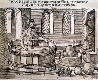 El principio de Arquímedes (Empuje de los cuerpos en el agua) de Unknown artist