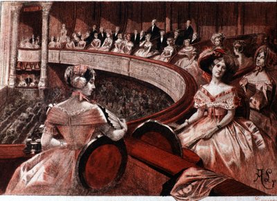El público en un balcón del teatro de Unknown artist
