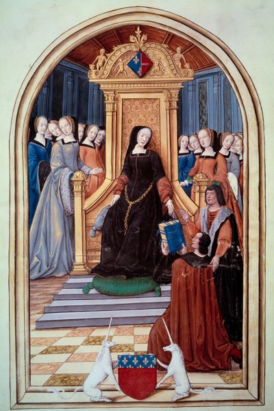 La regente de Francia, Luisa de Saboya, recibe el libro de dos échevins de la ciudad de Amiens de Unknown artist