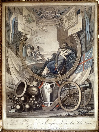 El descanso de los hijos de la Victoria: alegoría sobre los soldados de la Guerra Napoleónica. s.d. siglo XIX de Unknown artist