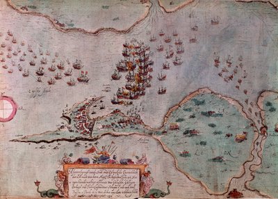 El sitio de Maastricht por los españoles en julio de 1596 de Unknown artist