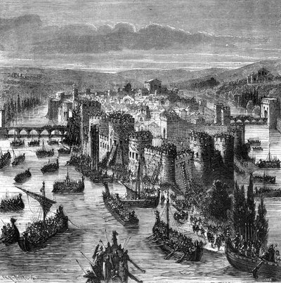 El sitio de París por los normandos en 885 - en L