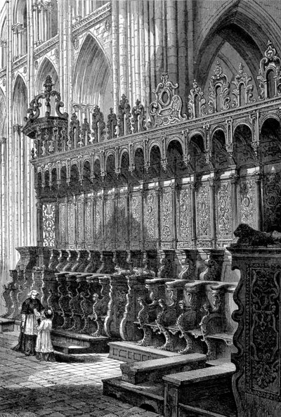 Los puestos de la catedral de Bayeux - grabado de Unknown artist
