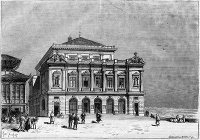 El teatro de Constantina en Argelia construido por el arquitecto Paul Jean Gion (1838-1904) entre 1877 y 1883 - el exterior del teatro de Unknown artist