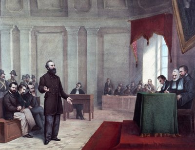 El juicio de Felice Orsini, quien cometió el atentado del 14 de enero de 1858 contra Napoleón III de Unknown artist