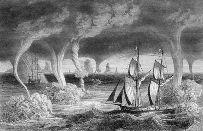 Los troncos... se elevan del mar al cielo y producen efectos terribles. de Unknown artist