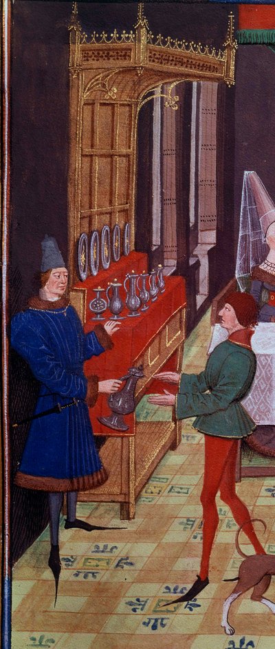 El banquete de bodas de Clarisse, hija del Rey Yvon de Gascuña y Renaud (detalle) Miniatura del manuscrito "Renaud de Montauban" o "Los cuatro hijos Aymon" por Loyset Liedet (activo entre 1448 y 1478) de Unknown artist