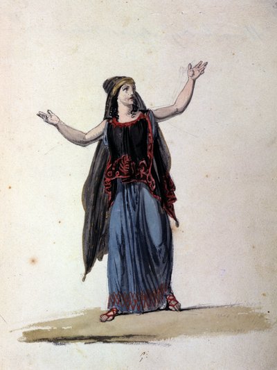 La bruja Medea después del ciclo de los Argonautas. Dibujo del siglo XIX de Unknown artist