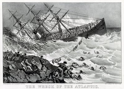 El naufragio del transatlántico RMS Atlantic de la White Star Line, en la costa de Nueva Escocia de Unknown artist
