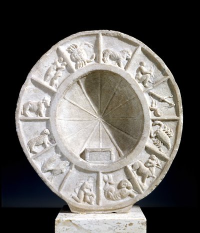 Los signos del zodiaco representados en un meridiano solar del siglo XV. de Unknown artist