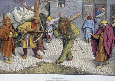 Juegos teatrales: Día de Carnaval - reproducción de un documento sobre madera de Breughel de Unknown artist