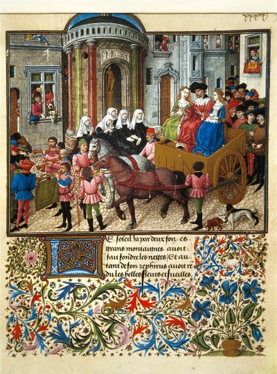 Teseo en Atenas Miniatura de un manuscrito francés de 