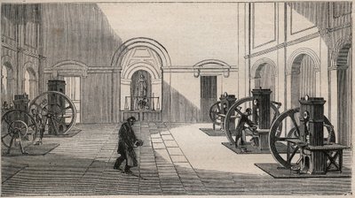 Prensa monetaria Thonnelier en La Monnaie en París - grabado de 1877 de Unknown artist